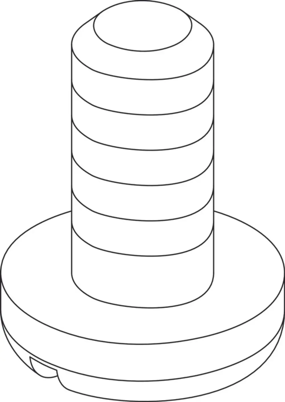 Sensor-Befestigung von Ideal Standard, zylindrische Form mit geschlitztem Körper und runder Basis. Eignet sich zur Montage von Sensoren.